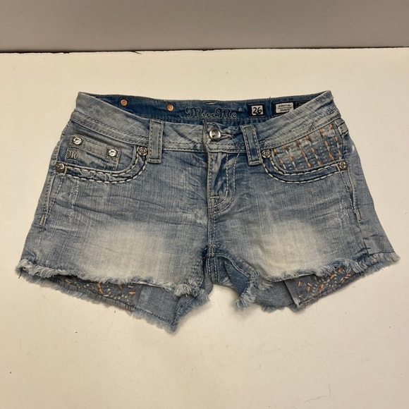 Miss Me Pants - Miss Me Light Wash Distressed Peekaboo Boho Jean Signature Shorts Women’…